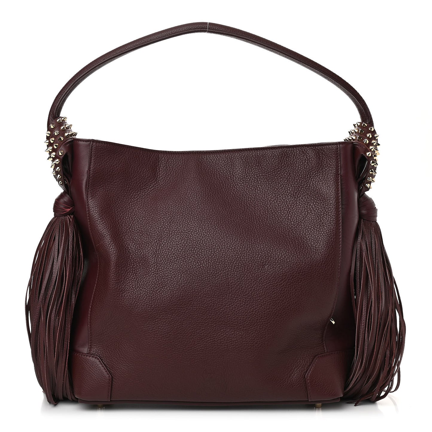 Empire Calf Spikes Fringe Eloise Hobo Bordeaux