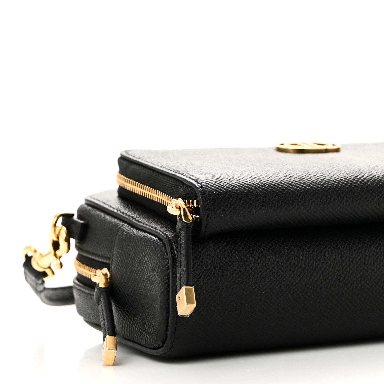Christian Dior Grained Calfskin Caro Double Pouch Black 7 of 8