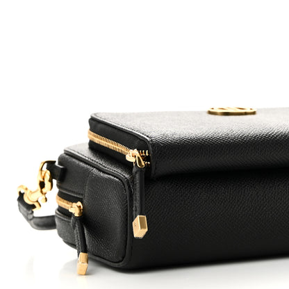 Christian Dior Grained Calfskin Caro Double Pouch Black 7 of 8