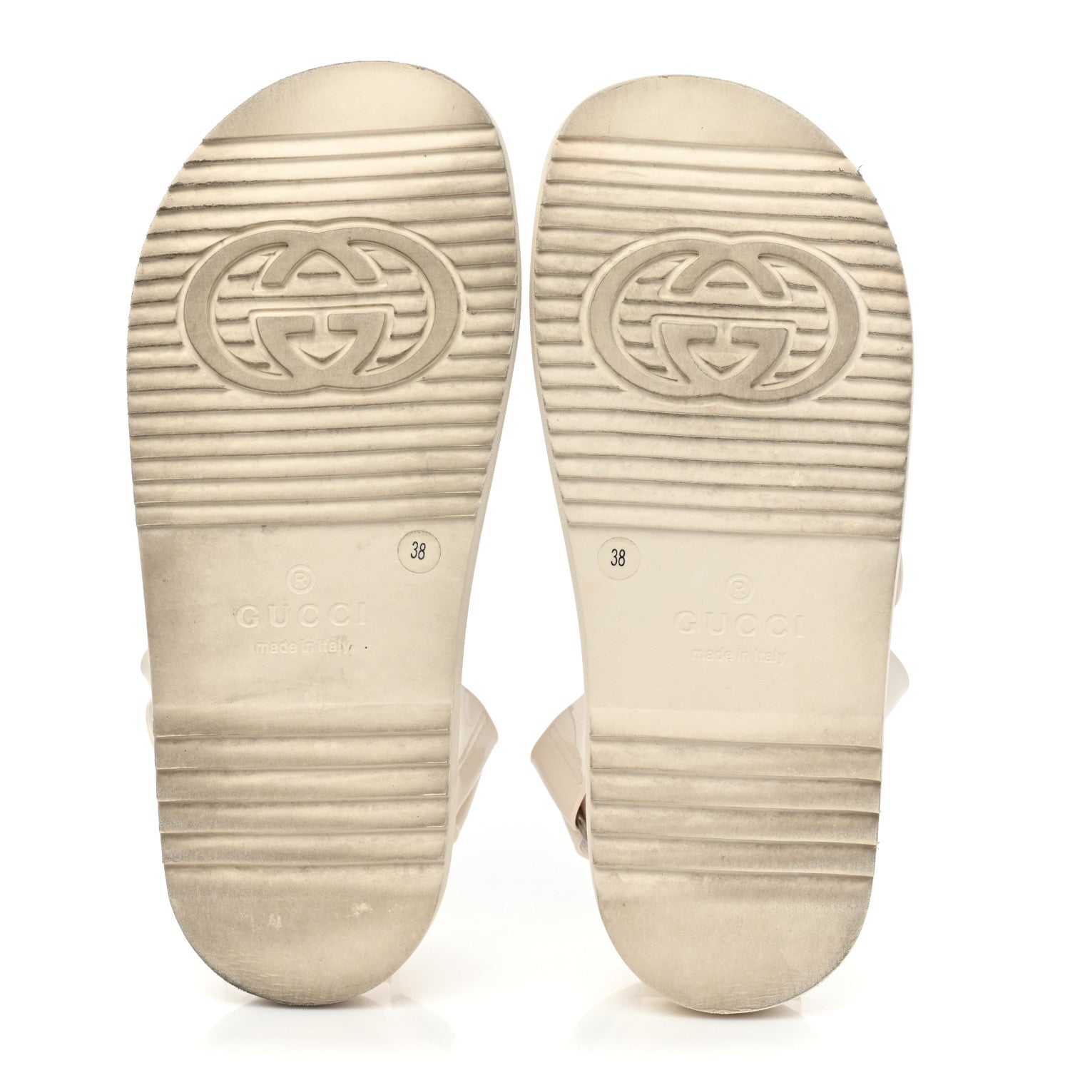 Gucci Rubber Mini Double G Womens Isla Dad Sandals 38 Dusty White 6 of 12