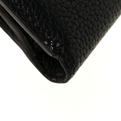 Louis Vuitton Grained Calfskin Monogram Double V Compact Wallet Black 9 of 9