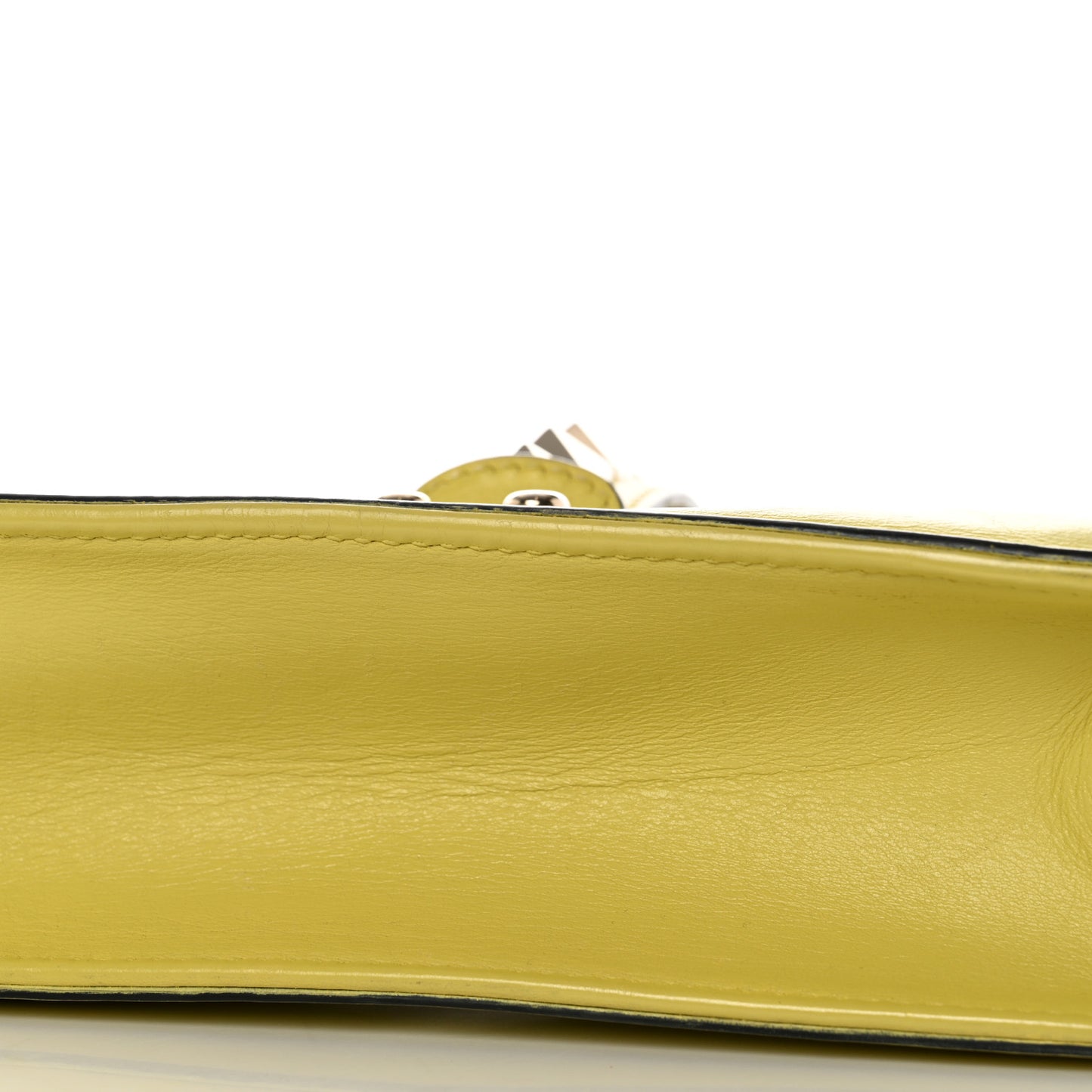 Vitello Medium Glam Lock Rockstud Flap Naples Yellow
