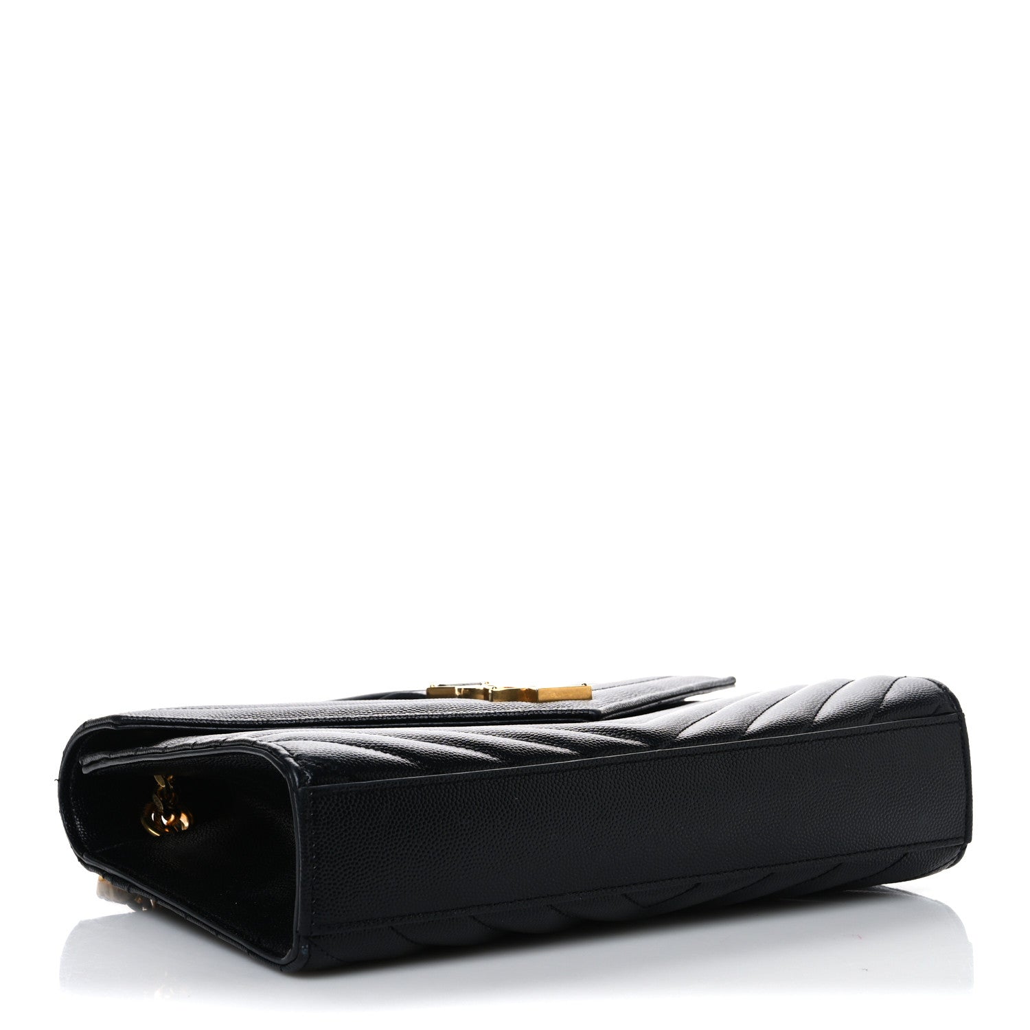 Saint Laurent Grain De Poudre Matelasse Chevron Medium Monogram Satchel Black 4 of 9