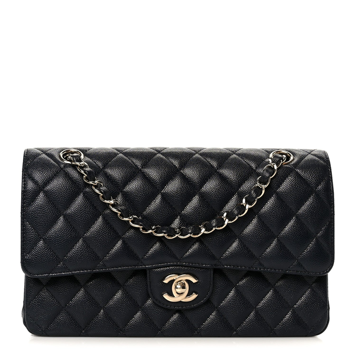 Chanel Caviar Quilted Medium Double Flap Navy 1 of 12