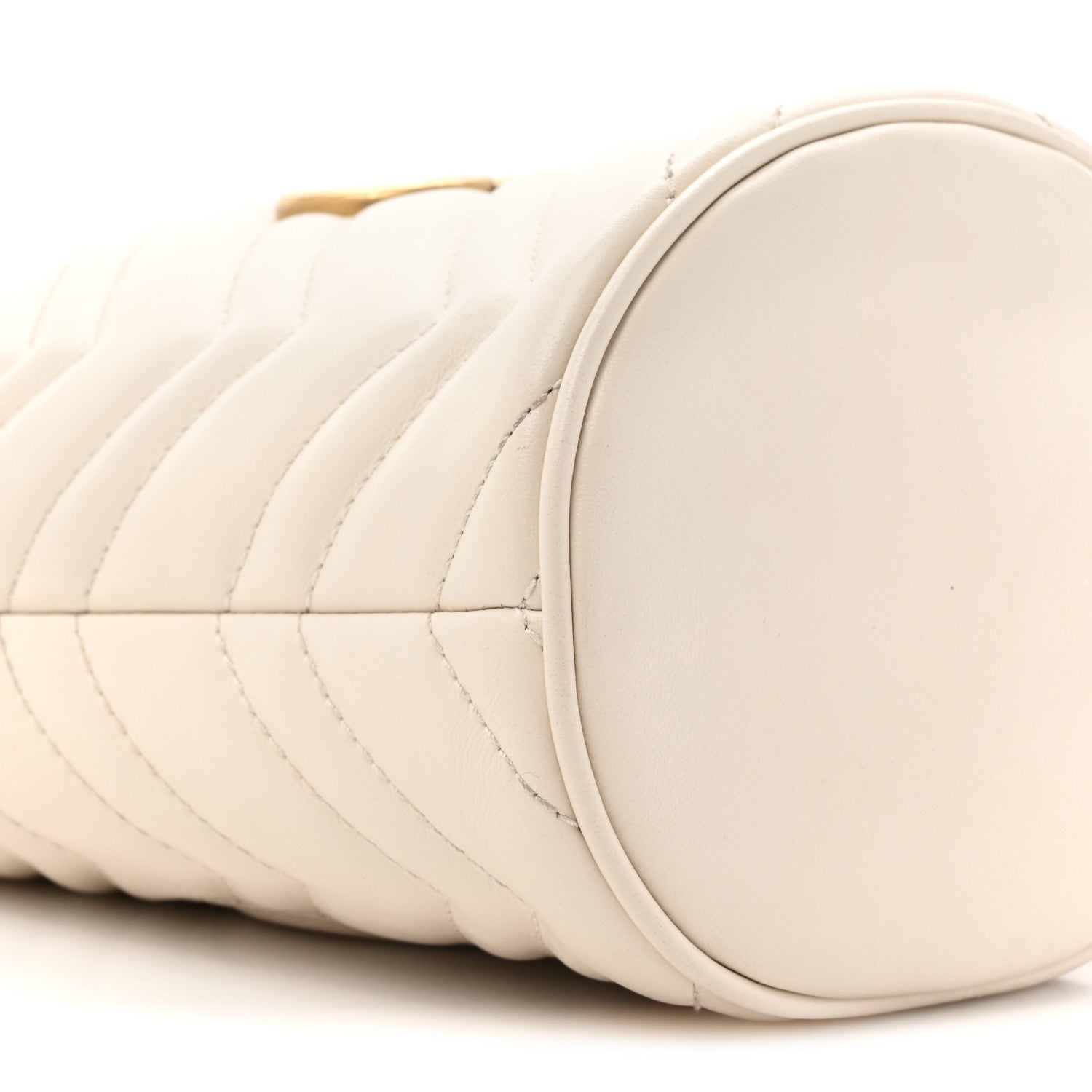 Gucci Calfskin Matelasse Mini GG Marmont 2.0 Bucket Bag White 10 of 12