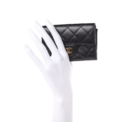 Chanel Lambskin Quilted Flap Card Holder Black 2 of 12