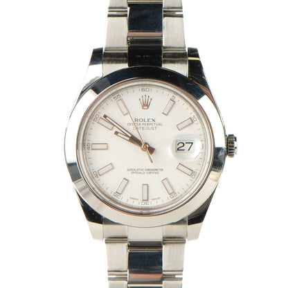 Rolex Stainless Steel 41mm Oyster Perpetual Datejust Watch White 126300 1 of 5