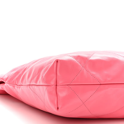 Chanel Shiny Calfskin Quilted Small Chanel 22 Coral Pink 10 of 11