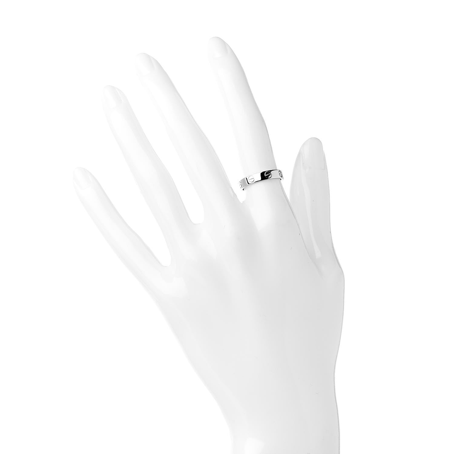 Cartier 18K White Gold 3.5mm LOVE Wedding Band Ring 50 5.25 2 of 4