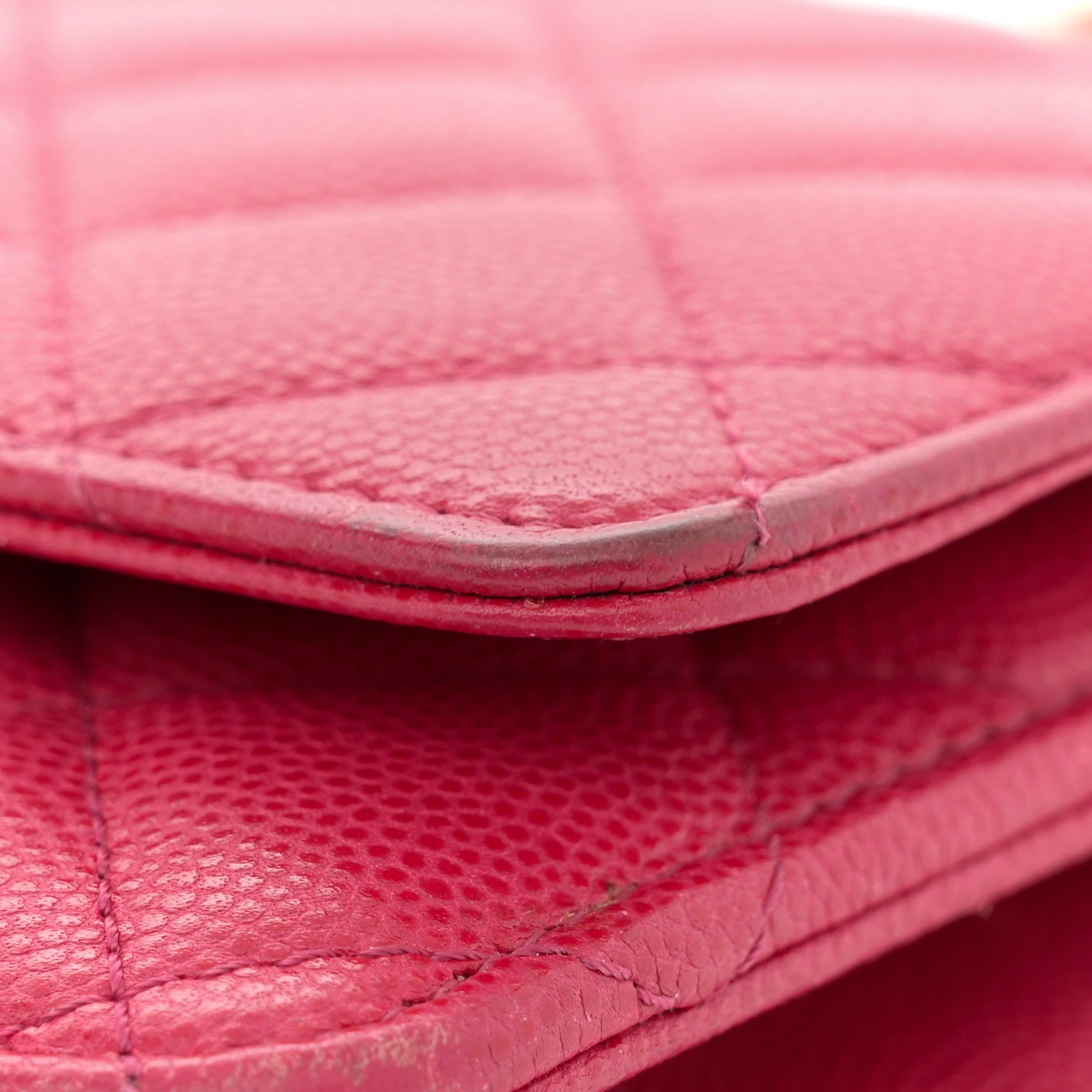 Chanel Caviar Quilted 2.55 Reissue Wallet On Chain WOC Dark Pink 13 of 13