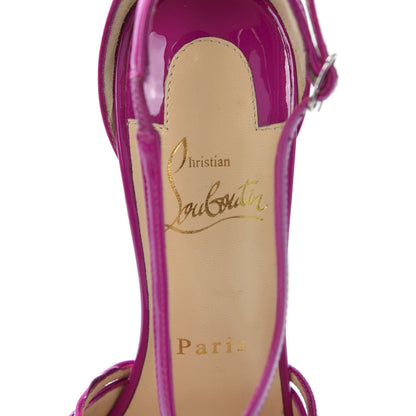 Christian Louboutin Patent Cross Blake 100 Pumps 36 Rose Indien 6 of 8