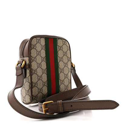 Gucci GG Supreme Monogram Web Mini Ophidia Messenger Brown 3 of 10