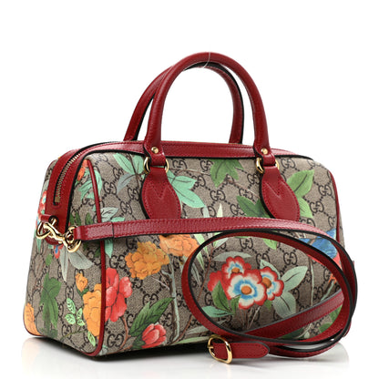 Gucci GG Supreme Monogram Tian Small Boston Beige Multicolor Red 3 of 10