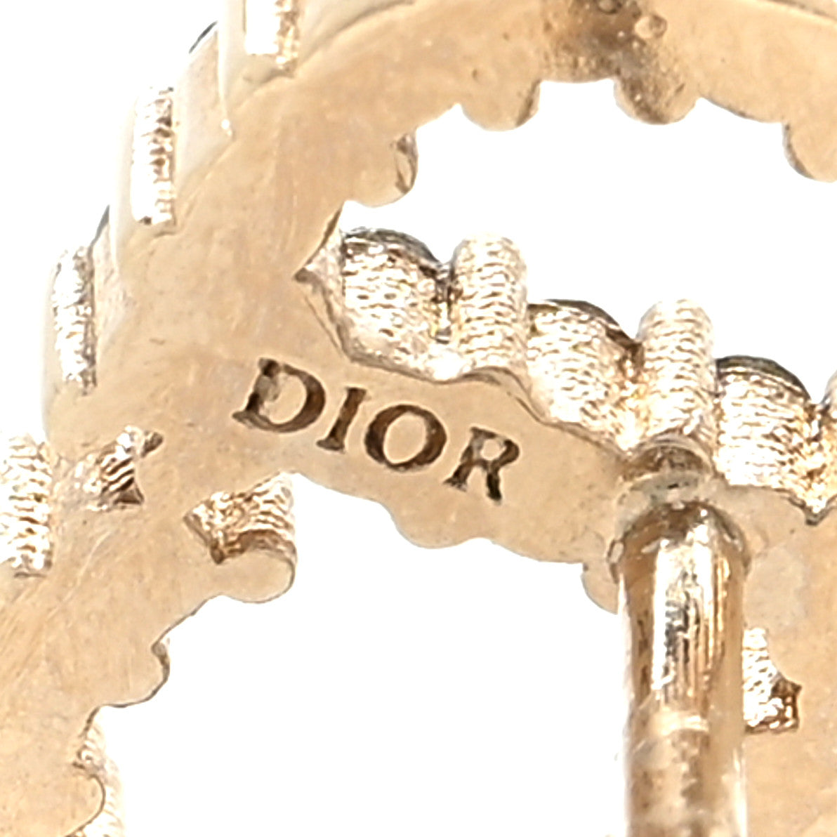 Christian Dior Strass Crystal CD Earrings Gold 4 of 4