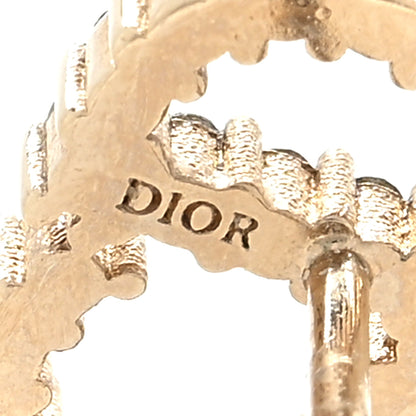 Christian Dior Strass Crystal CD Earrings Gold 4 of 4