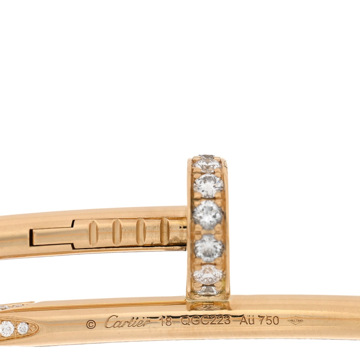 Cartier 18K Yellow Gold Diamond Juste Un Clou Bracelet 18 3 of 5