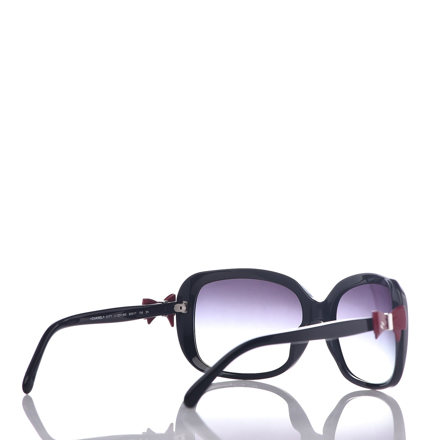 Acetate CC Bow Sunglasses 5171 Black White