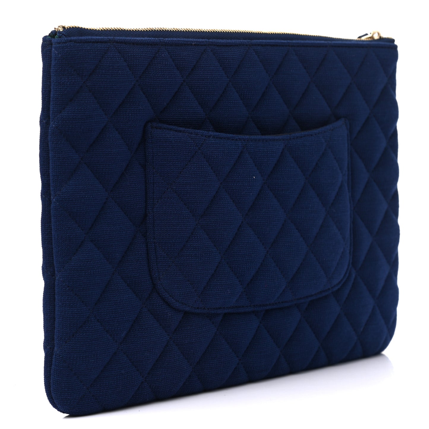Jersey Quilted Medium Cosmetic Case Blue