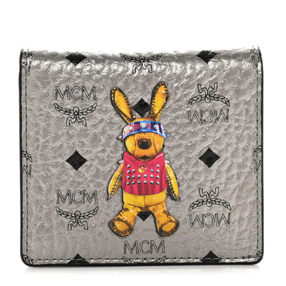 MCM Metallic Visetos Rabbit Bi-Fold Wallet Silver 1 of 8