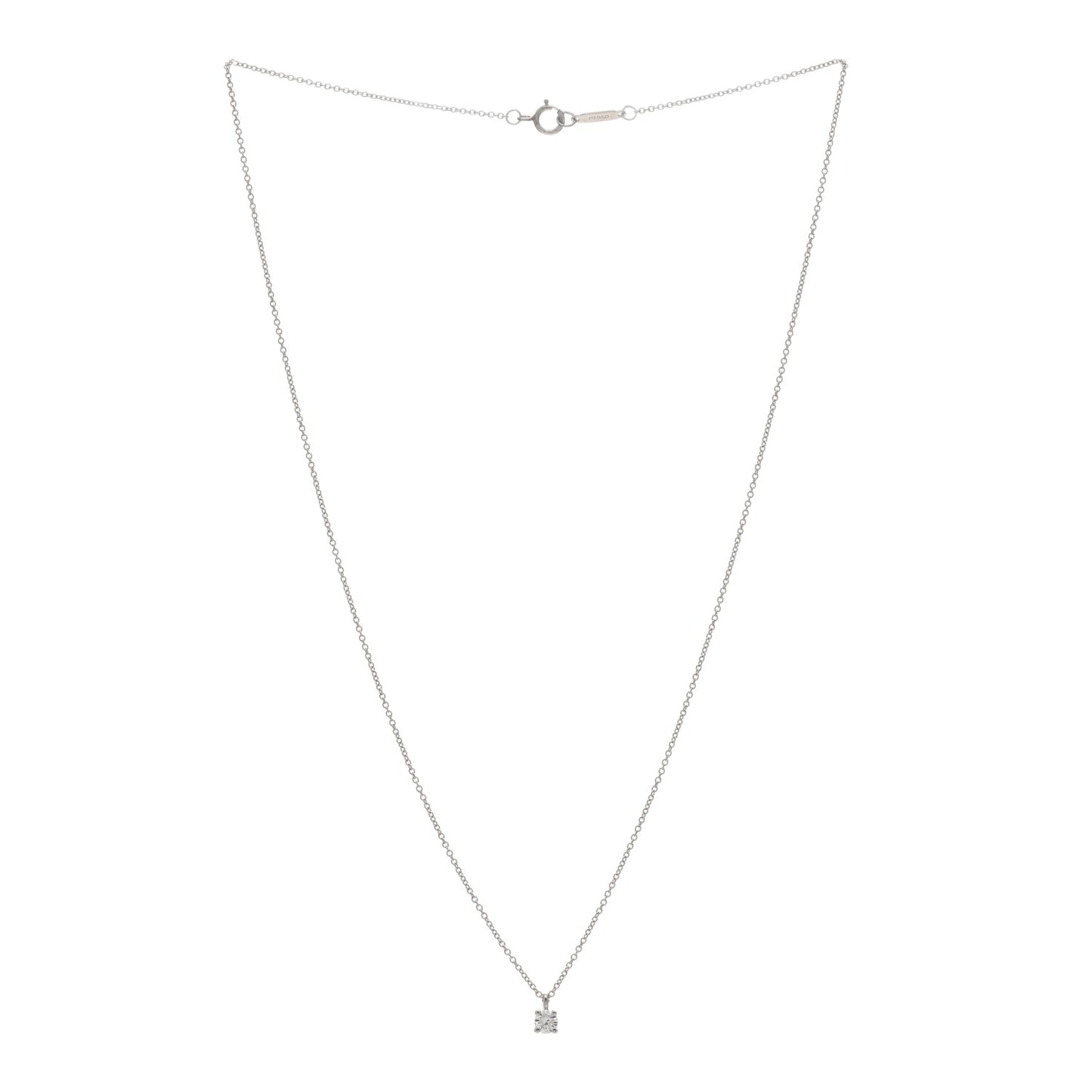 Platinum Diamond .17ct Solitaire Pendant Necklace