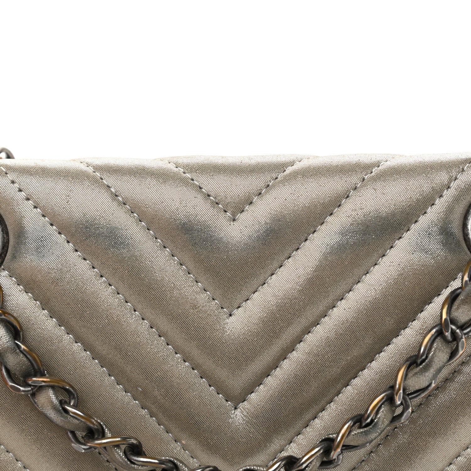 Chanel Iridescent Calfskin Chevron Quilted Small Urban Spirit Backpack Silver 14 of 15