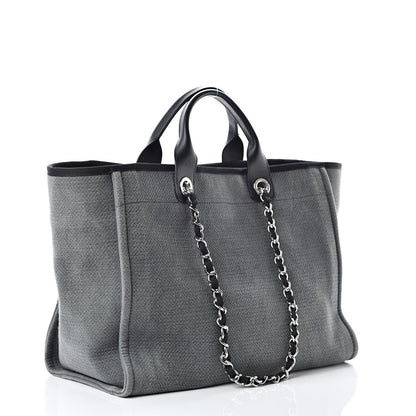 Chanel Canvas Large Deauville Tote Grey 3 of 10