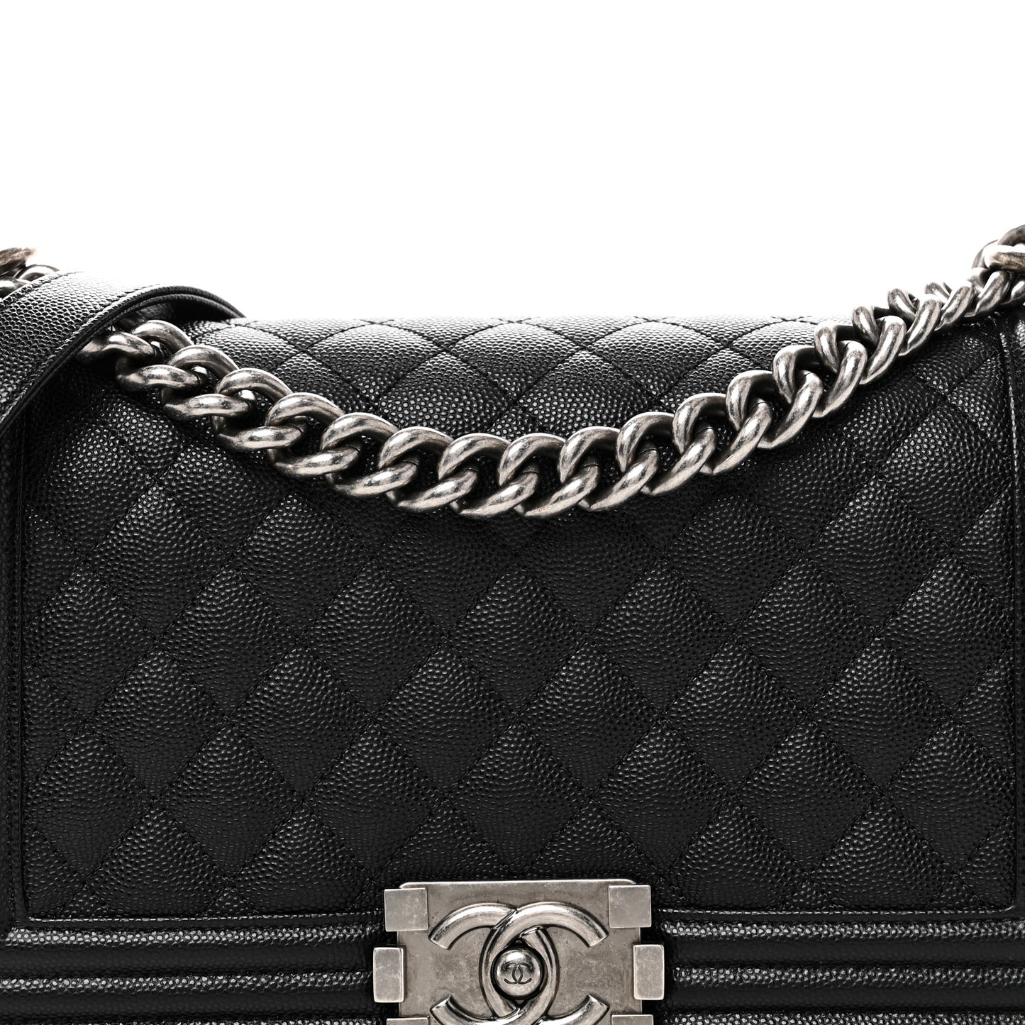 Caviar Quilted Medium Boy Flap Black
