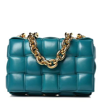 Bottega Veneta Lambskin Maxi Intreccio Padded Chain Cassette Crossbody Bag Mallard 1 of 9