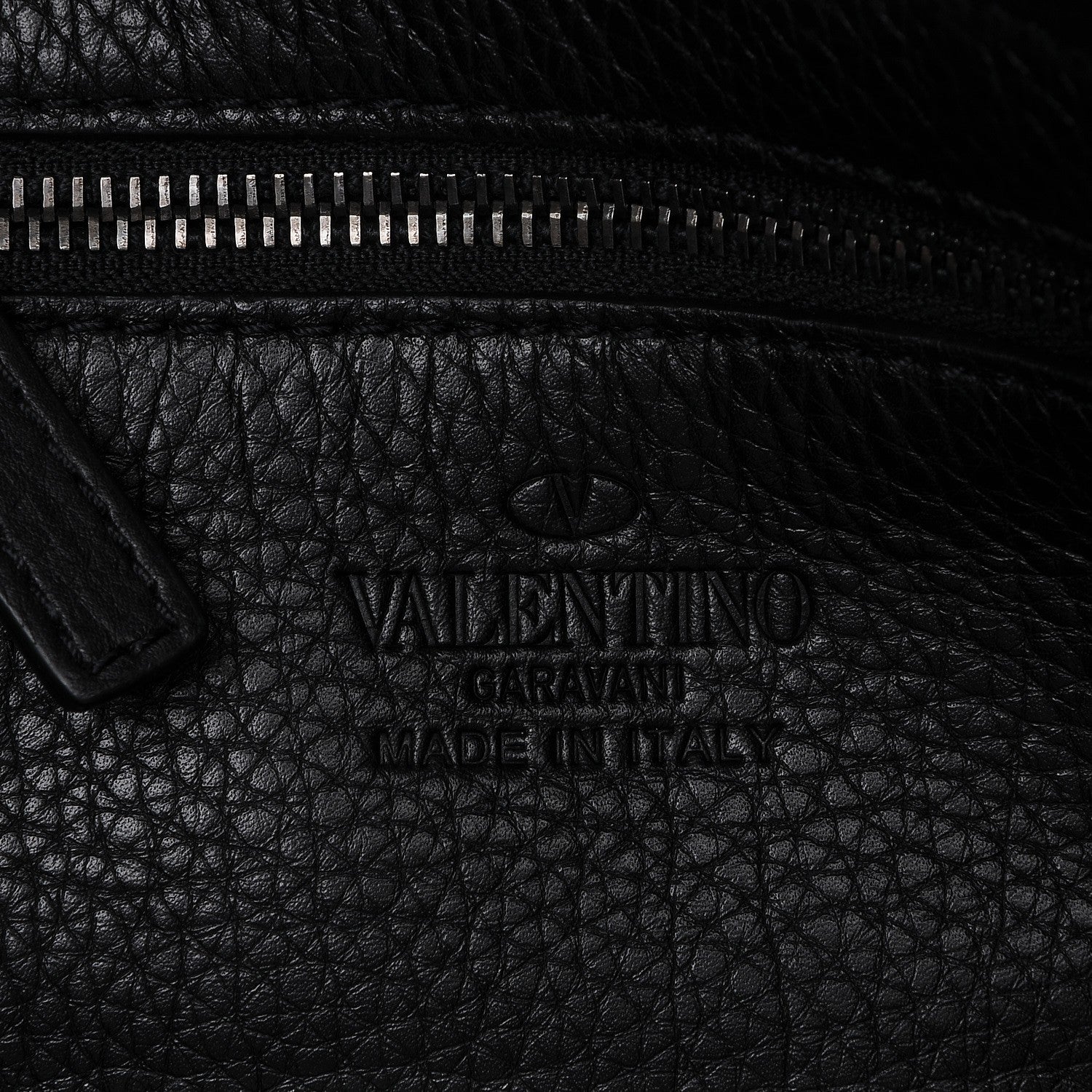 Valentino Garavani Grained Calfskin Turquoise Medium Rockstud Rolling Tote Black 6 of 7