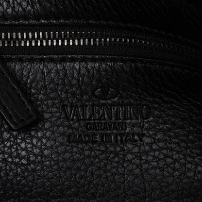 Valentino Garavani Grained Calfskin Turquoise Medium Rockstud Rolling Tote Black 6 of 7