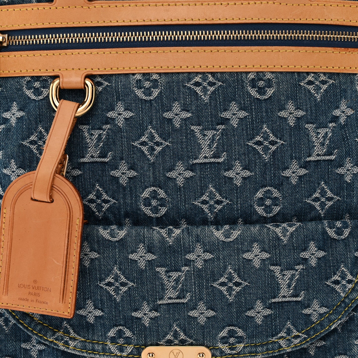 Monogram Denim Sac Plat Blue