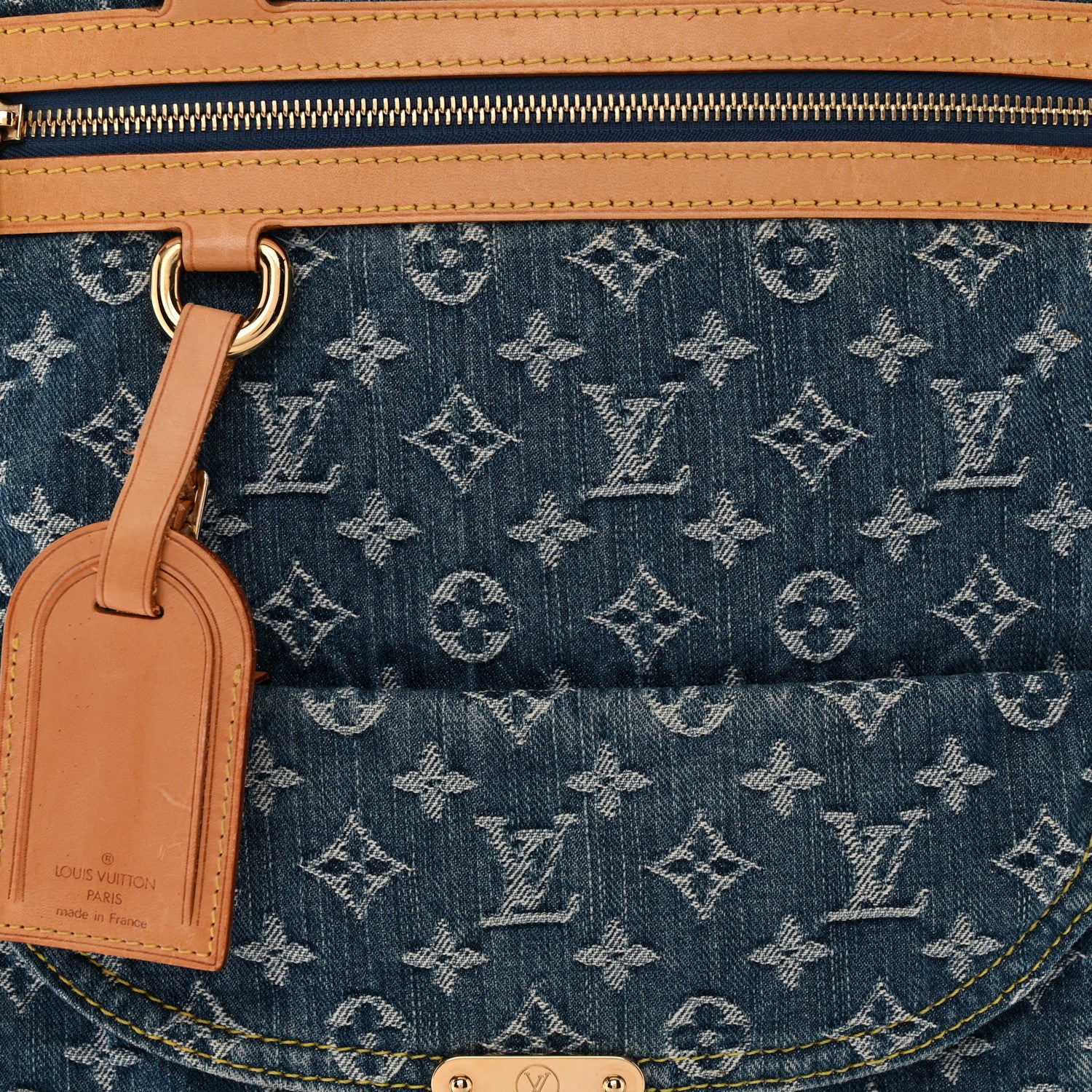 Louis Vuitton Monogram Denim Sac Plat Blue 7 of 10