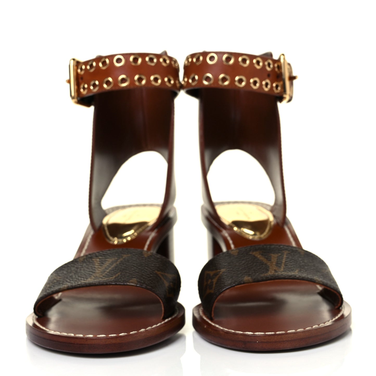 Calfskin Monogram Passenger Sandals 37 Cognac