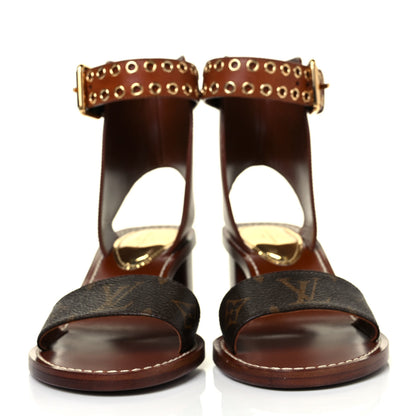 Louis Vuitton Calfskin Monogram Passenger Sandals 37 Cognac 2 of 9