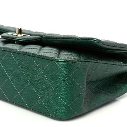 Chanel Metallic Caviar Quilted Medium Double Flap Green 11 of 11