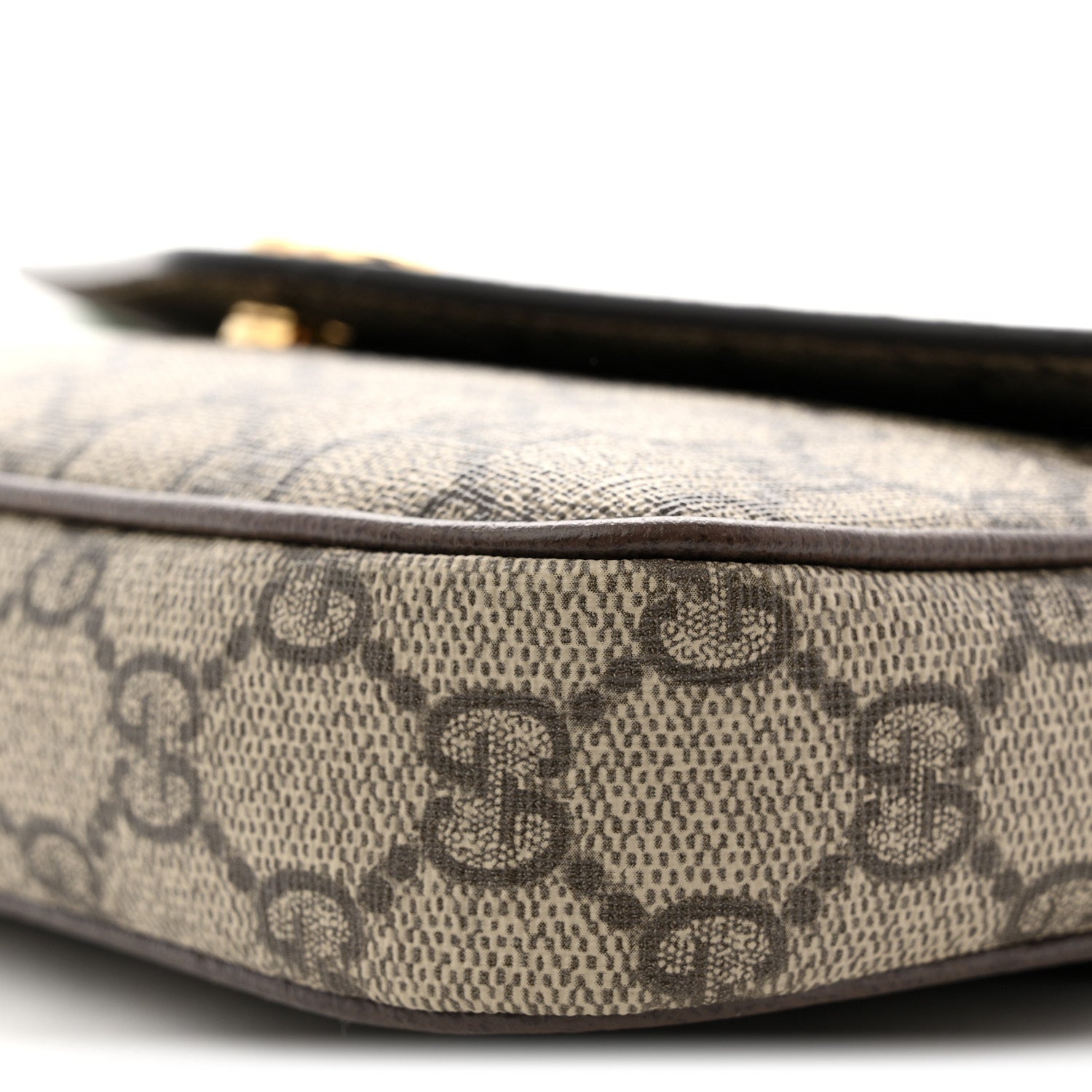 Gucci GG Supreme Monogram Textured Dollar Calfskin Web Mini