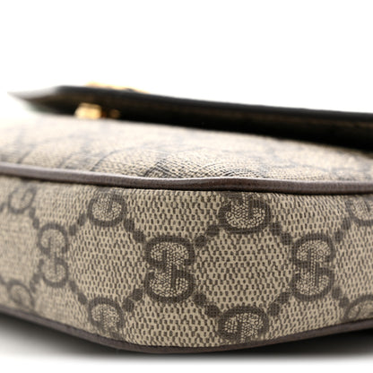 Gucci GG Supreme Monogram Textured Dollar Calfskin Web Mini Ophidia Envelope Shoulder Bag Beige Ebony 10 of 11