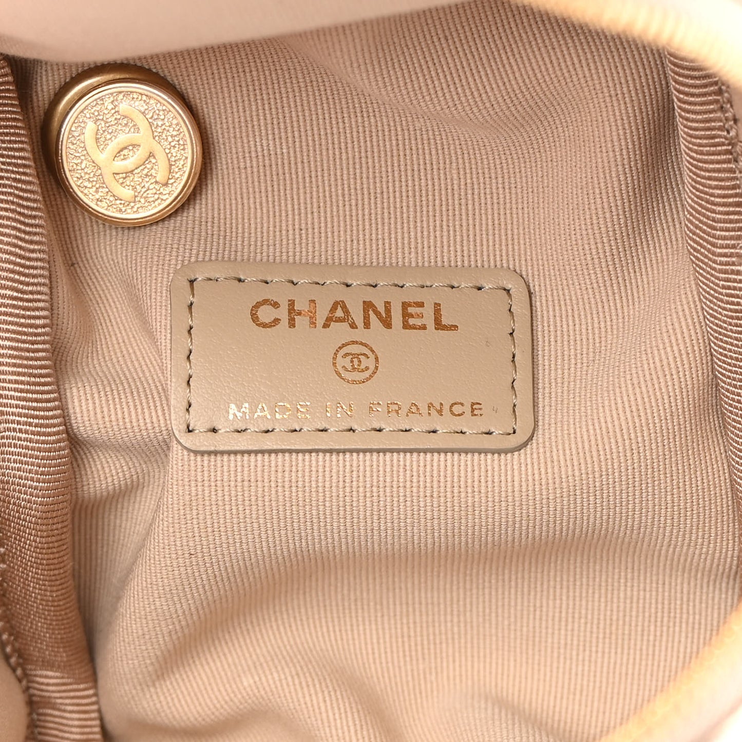 Metallic Lambskin Quilted Cube Chain Wristlet Case Gold