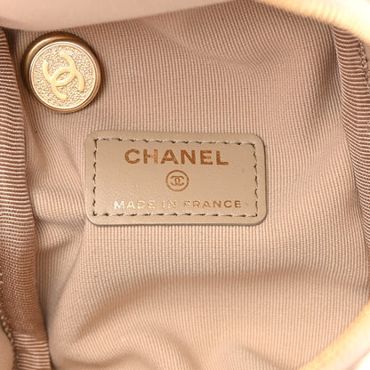 Chanel Metallic Lambskin Quilted Cube Chain Wristlet Case Gold 6 of 10