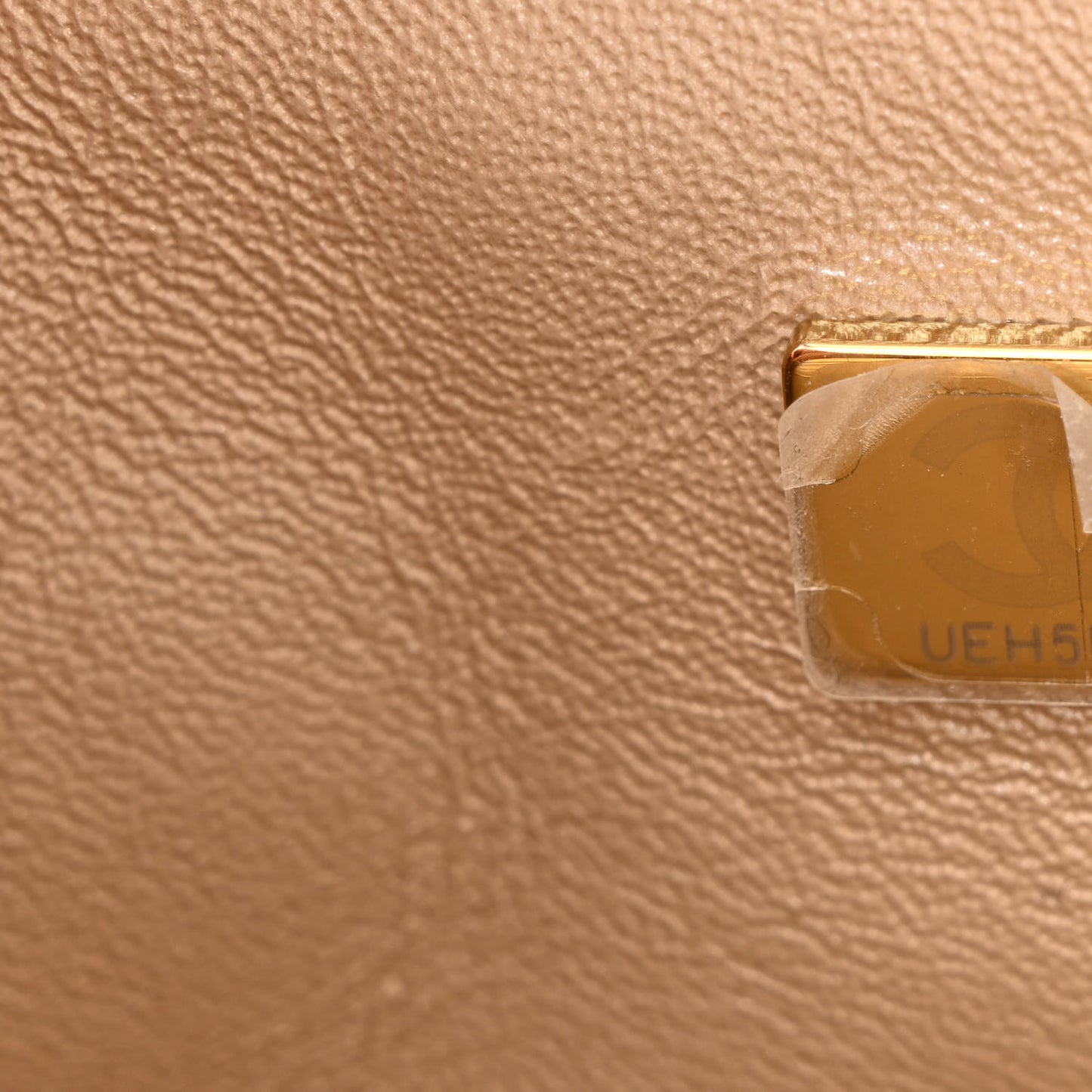 Metallic Goatskin Quilted Mini Rectangular Flap Gold