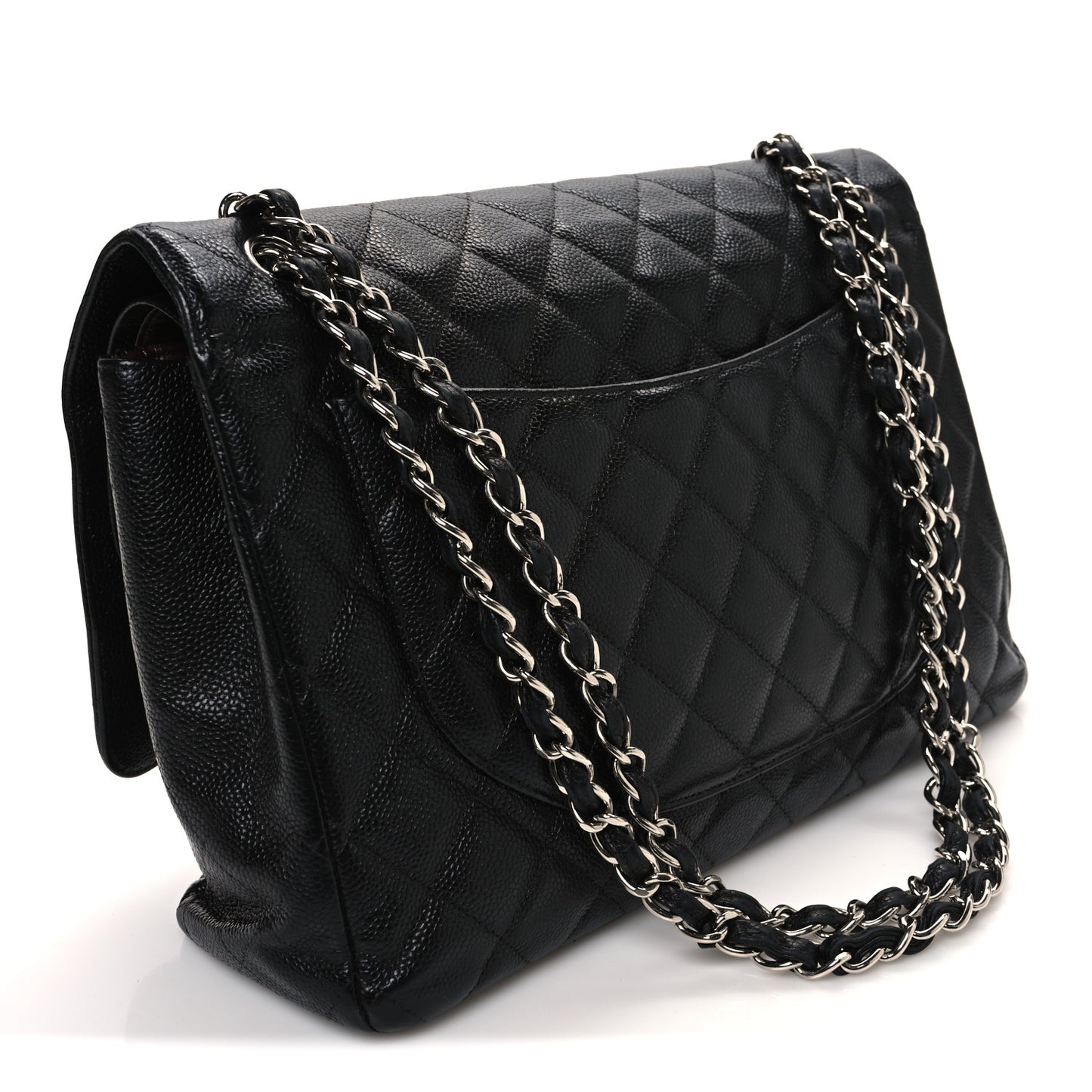 Caviar Quilted Maxi Double Flap Black
