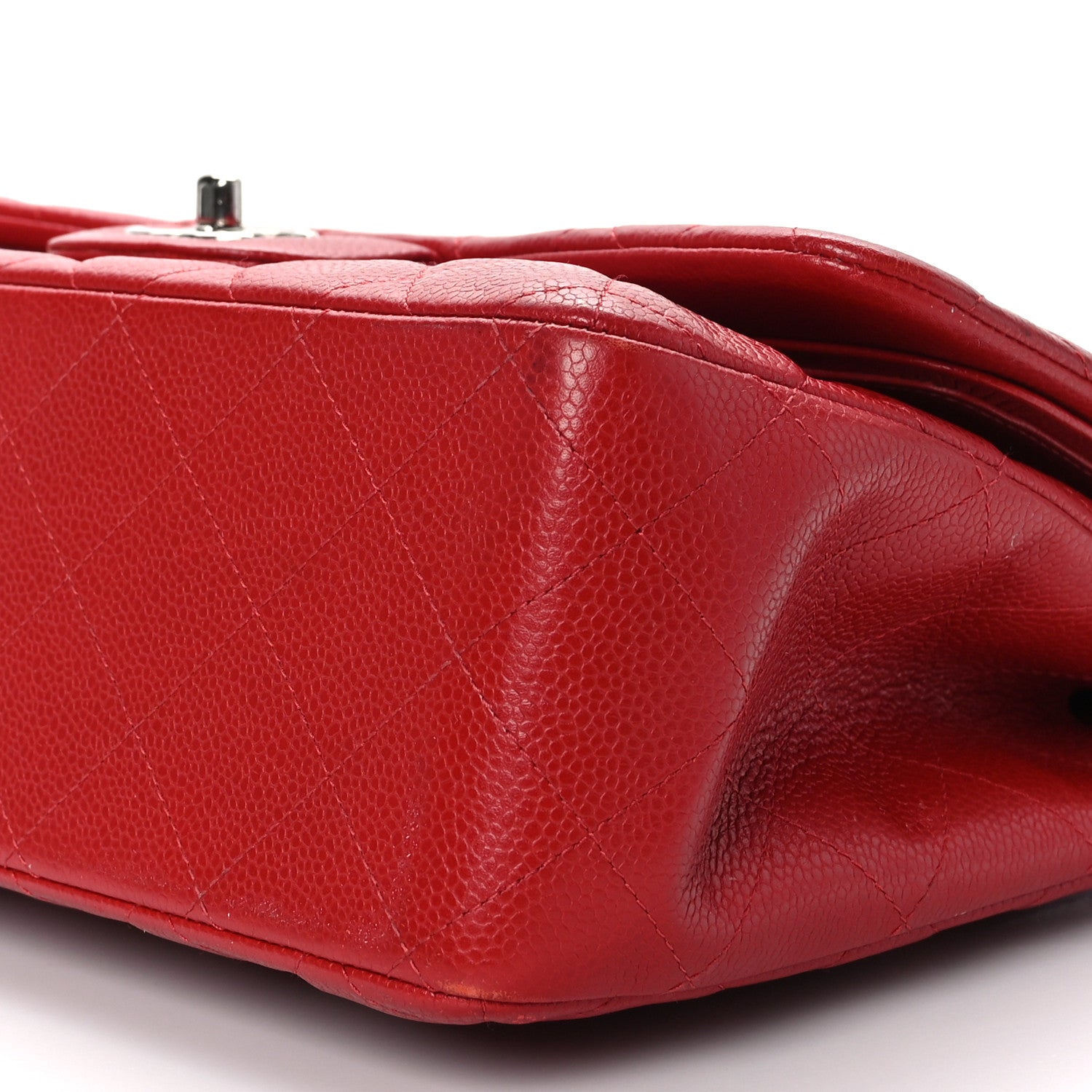 Chanel Caviar Quilted Jumbo Double Flap Red 9 of 9