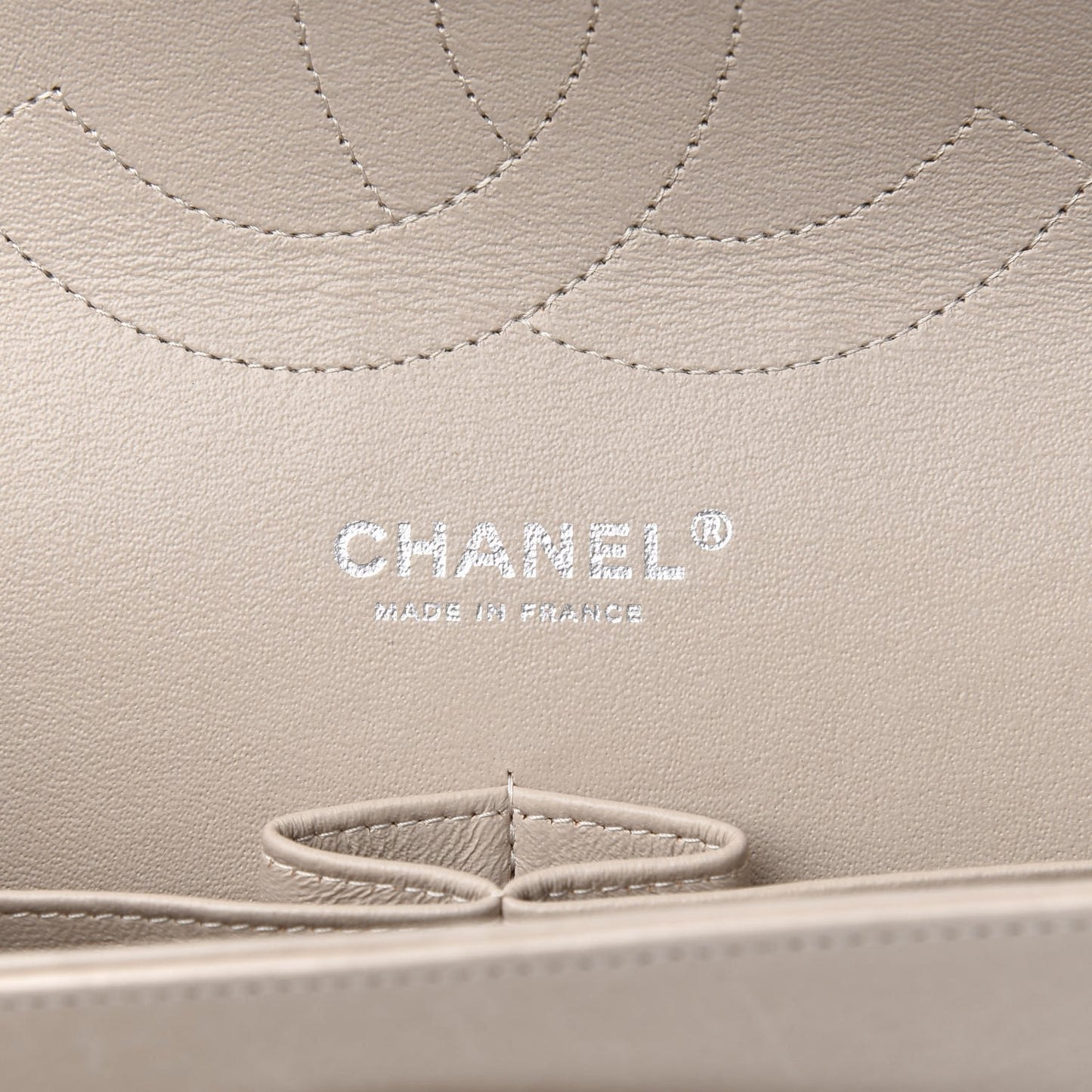 Lambskin Quilted Jumbo Double Flap Beige