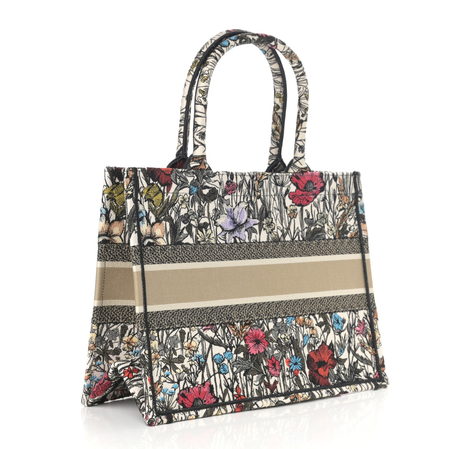 Canvas Embroidered Medium Mille Fleurs Book Tote Multicolor