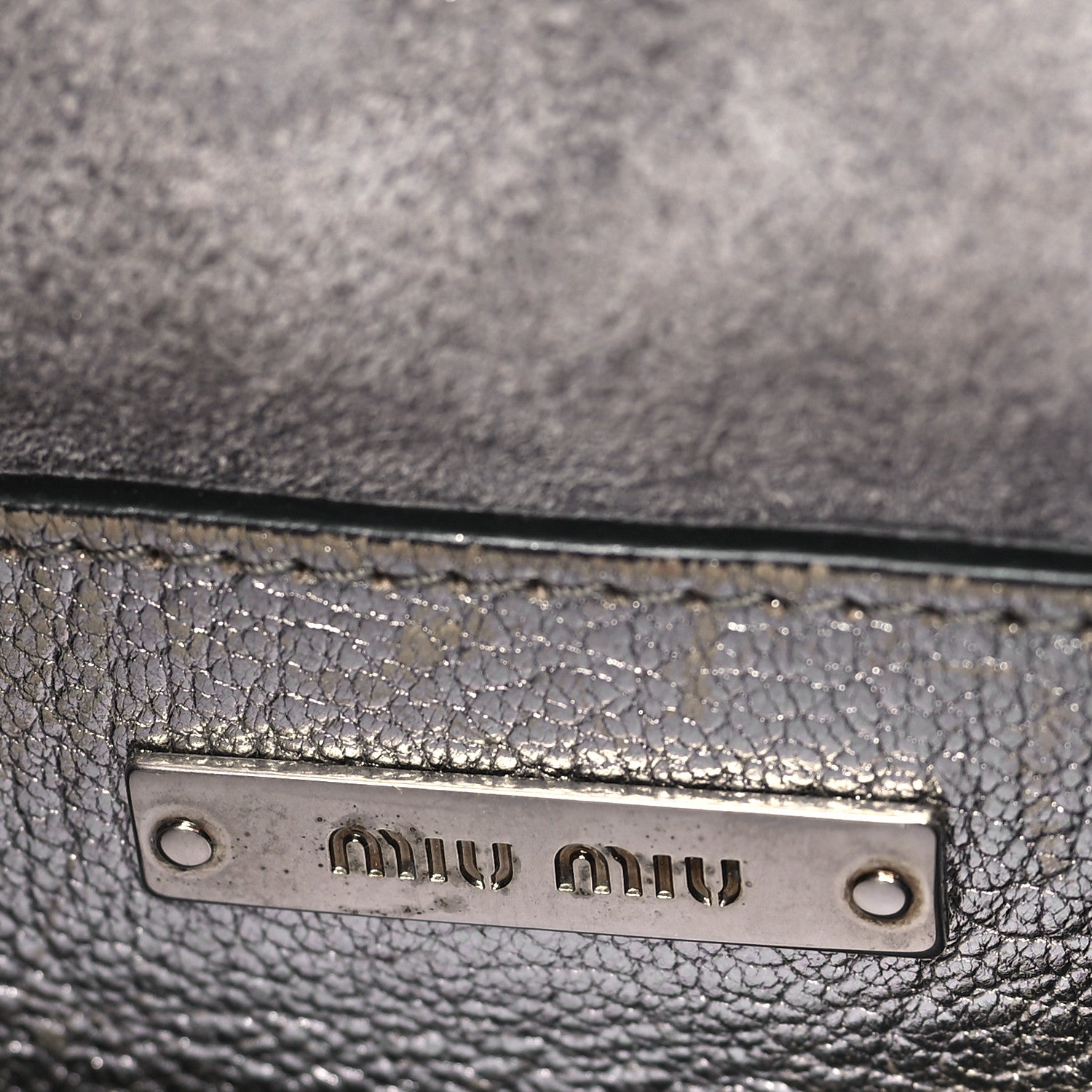 Miu Miu Goatskin Madras Soft Calfskin Crystal Embellished Dahlia Shoulder Bag Chrome 6 of 13