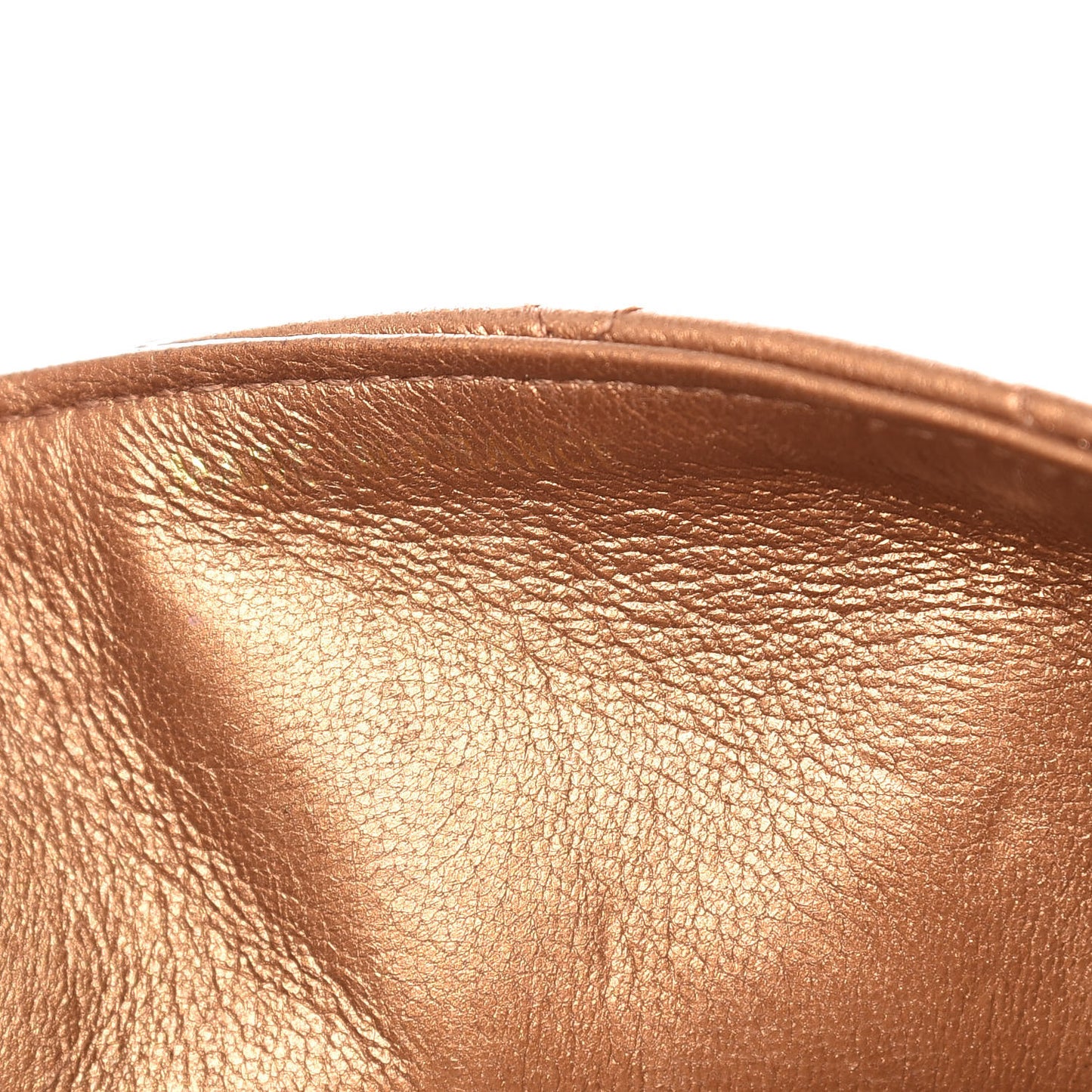 Metallic Lambskin Quilted Mini Square Flap Bronze