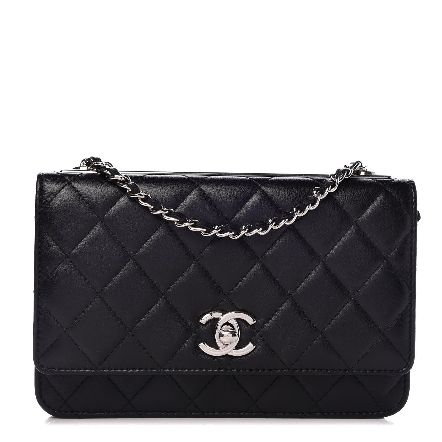 Chanel Lambskin Quilted Trendy CC Wallet On Chain WOC Black 1 of 10