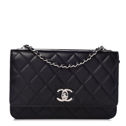 Chanel Lambskin Quilted Trendy CC Wallet On Chain WOC Black 1 of 10