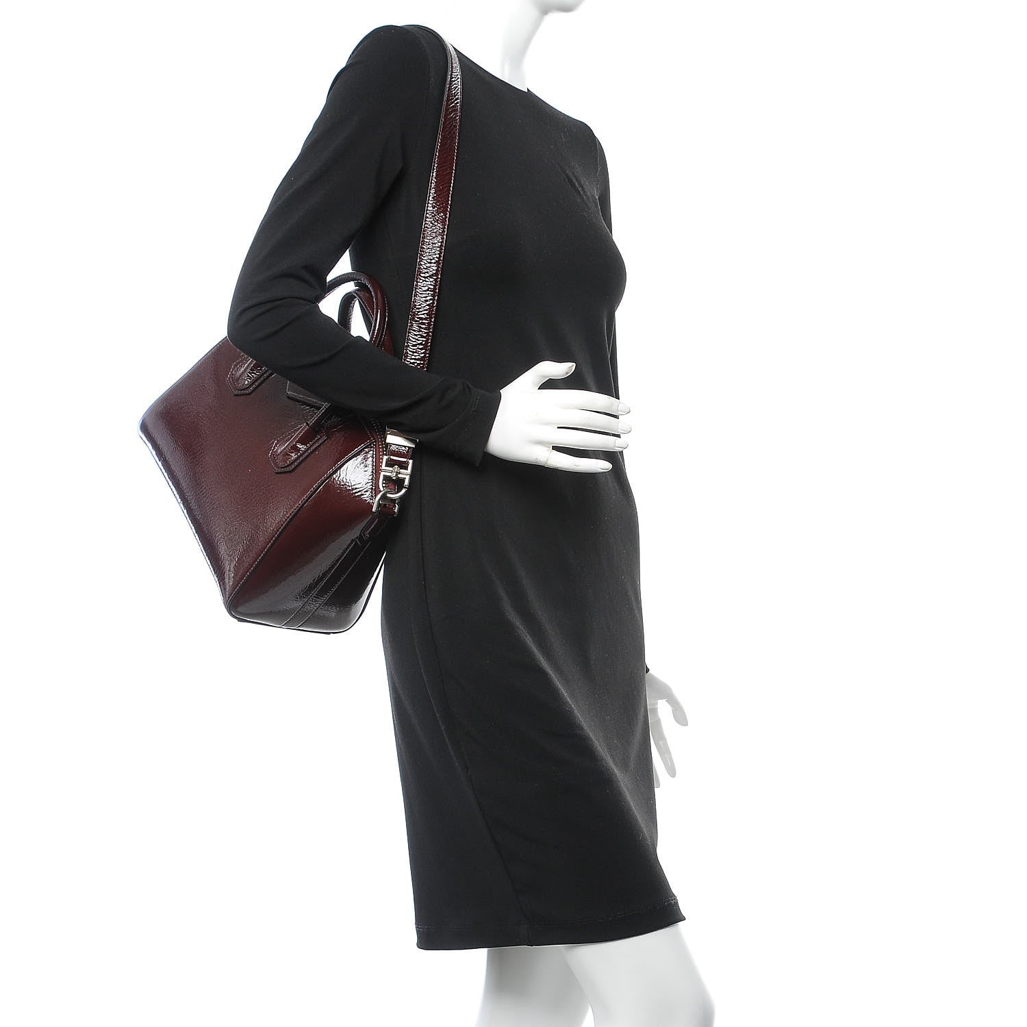 Givenchy Crinkled Patent Calfskin Small Antigona Aubergine 2 of 12