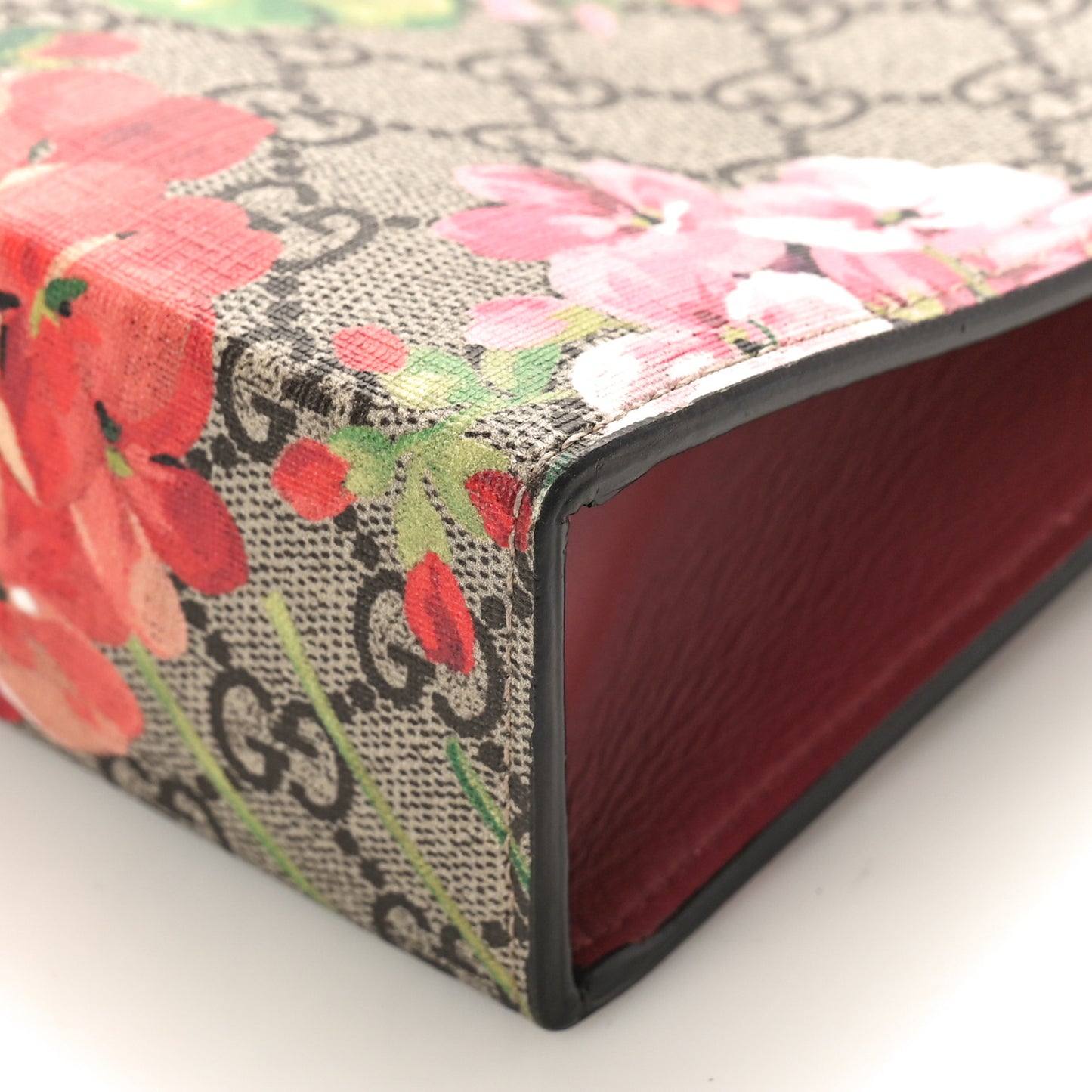 GG Supreme Monogram Blooms Large Cosmetic Case Beige Multicolor Dry Rose
